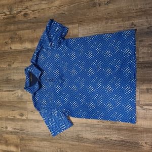 Bugatchi Men's Geometric Patterned Polo - Blue
